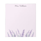 Paarse Lavendel Waterverf Bloemig Notitieblok (Voorkant)