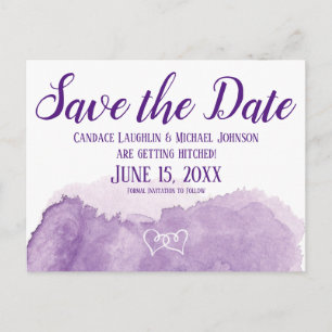 Paarse Lavendel Waterverf Bruiloft Save the Date Briefkaart