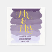Paarse lavendel waterverf ombre bruiloft servetten (Voorkant)