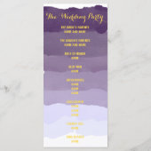 Paarse lavendel waterverf ombre huwelijksprogramma programma (Achterkant)