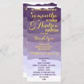 Paarse lavendel waterverf ombre huwelijksprogramma programma (Voorkant / Achterkant)