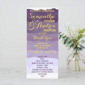 Paarse lavendel waterverf ombre huwelijksprogramma programma (Staand voorkant)