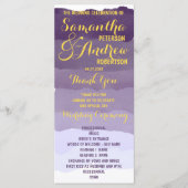 Paarse lavendel waterverf ombre huwelijksprogramma programma (Voorkant)