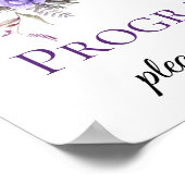 Paarse lavendel witte bloemige trouwprogramma bord poster (Hoek)