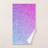Paarse lavendelblauwe faux glitter schittert bad handdoek (Handdoek)
