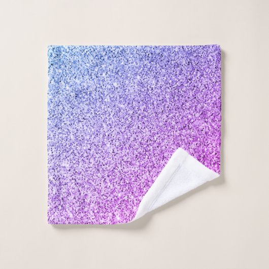 Paarse lavendelblauwe faux glitter schittert bad handdoek (Wasdoekje)