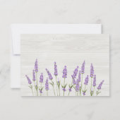 Paarse lavendelbloemen Bruiloft RSVP (Achterkant)