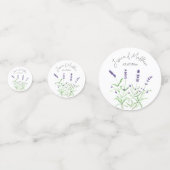 Paarse lavendelbloemen waterverf bruiloften confetti (Achterkanten)