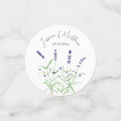 Paarse lavendelbloemen waterverf bruiloften confetti (Kleine voorkant)