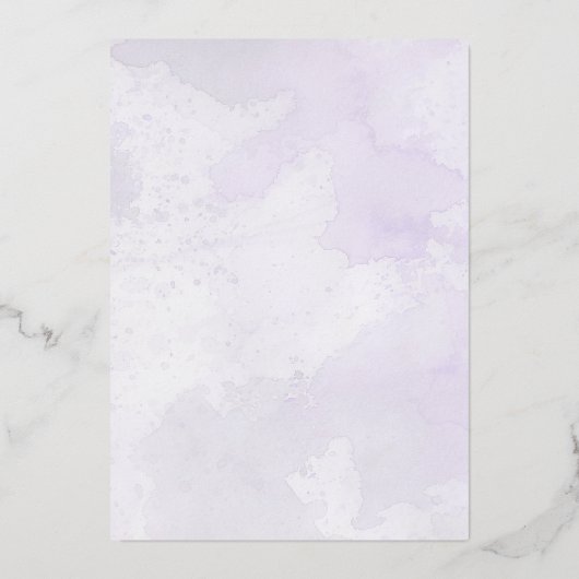 Paarse lavender 60e verjaardag zilver folie uitnodiging (Achterkant)