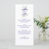 Paarse lavender Daisies Anemones Rozen Menu (Staand voorkant)