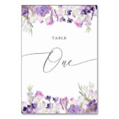 Paarse lavender Eén tabelnummer Kaart (Achterkant)