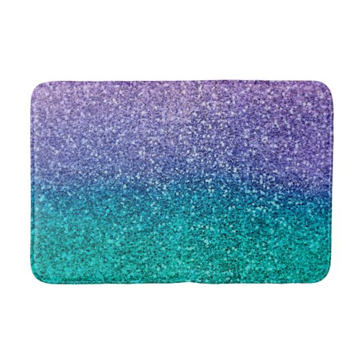 Paarse lavender en Blauwgroen Aqua Green Sparkly G Badmat (Voorkant)