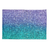 Paarse lavender en Blauwgroen Aqua Green Sparkly G Kussensloop (Achterkant)