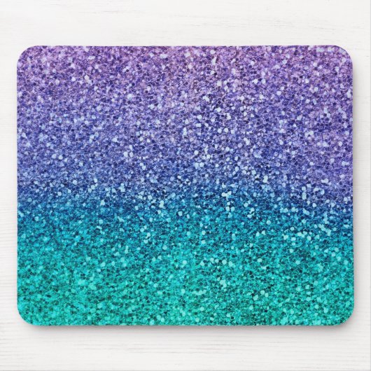 Paarse lavender en Blauwgroen Aqua Green Sparkly G Muismat (Voorkant)