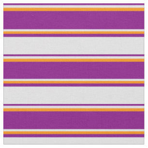 Paarse, lavender- en donkere Oranje strepen Stof
