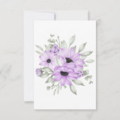 Paarse lavender Floral Script Wedding RSVP Kaart (Achterkant)