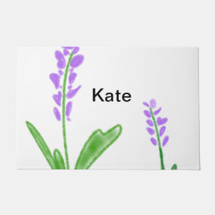 Paarse lavender floral waterverf add name text cu deurmat