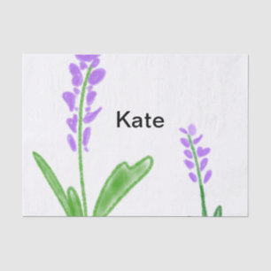 Paarse lavender floral waterverf add name text cu tissuepapier