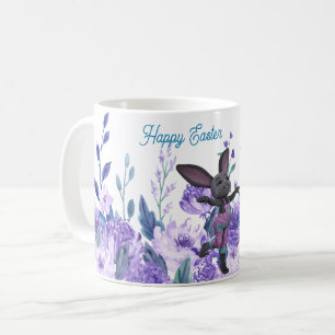 Paarse lavender Floral Whimsical Easter Bunny Mok