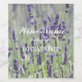 Paarse lavender Flowers - Aangepaste Floral Wijn Etiket (Enkel label)