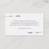 Paarse lavender Flowers Hartelijk dank Plaatskaartje (Achterkant)