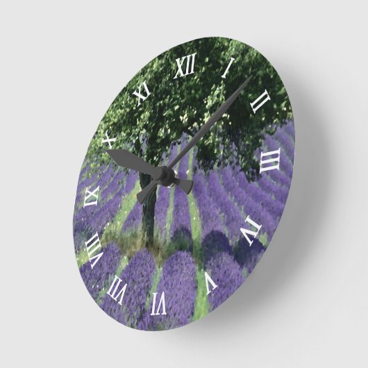 Paarse lavender Flowers Olive Trees Art Painting Ronde Klok (Hoek)