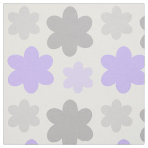 Paarse lavender Gray Floral Flower Stof