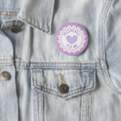 Paarse lavender Heart Polka Dot mama om Button te  (In situ)