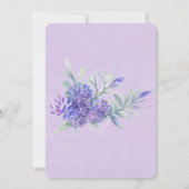 Paarse lavender Hydrangeas Engagement Party Kaart (Achterkant)