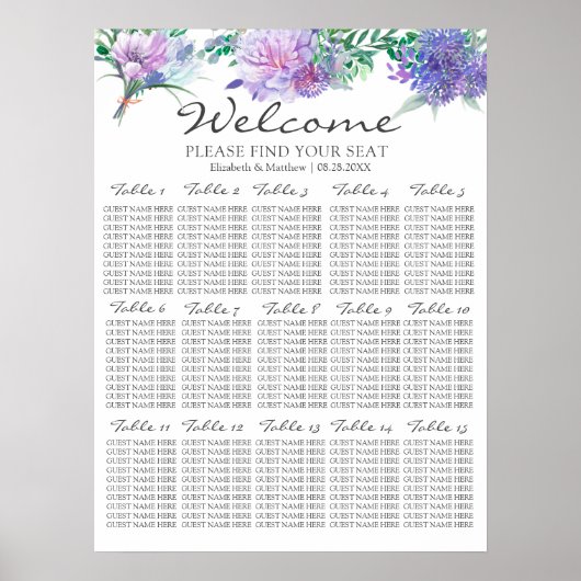 Paarse lavender Hydrangeas Weddenschappen Poster (Voorkant)