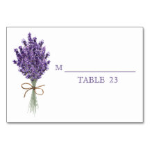Paarse lavender Lila Flower Wedding Table Kaart