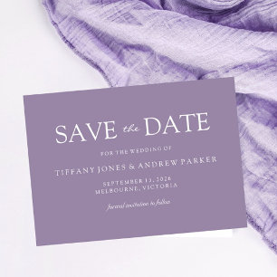Paarse lavender Modern Simple Wedding Save The Date