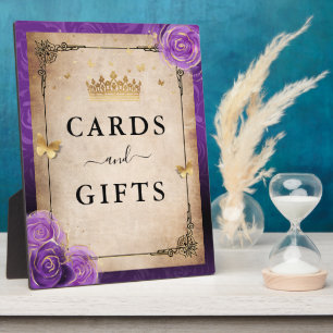 Paarse lavender Roos Gold-kaarten en cadeaubonnen Fotoplaat
