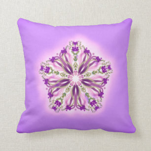 *~* Paarse lavender & Roze Star Ribbon Mandala Kussen