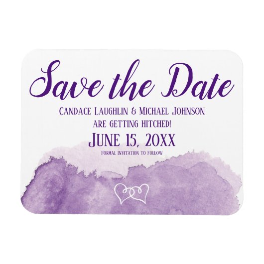 Paarse lavender Save the Date Wedding Magneet (Horizontaal)