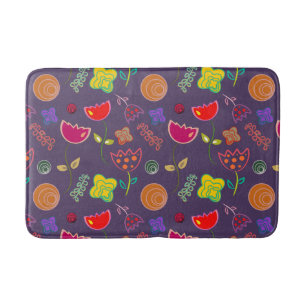 Paarse lavender stijlvol abstract florenvlees Bath Badmat