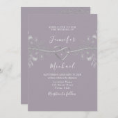 Paarse lavender Wedding Kaart (Voorkant / Achterkant)