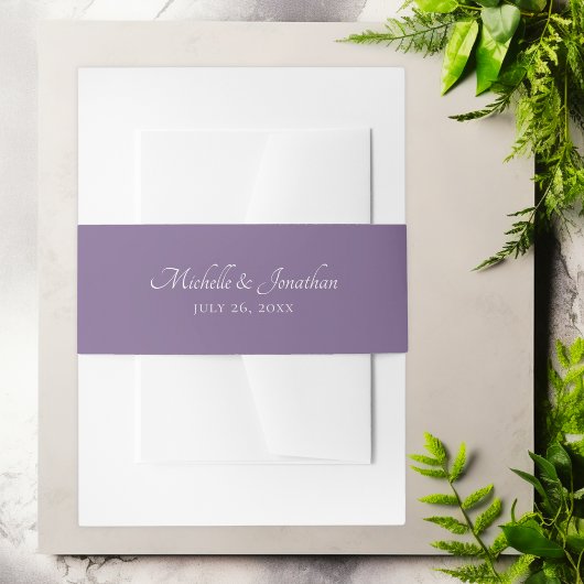 Paarse lavender Wedding Uitnodigingen Wikkel
