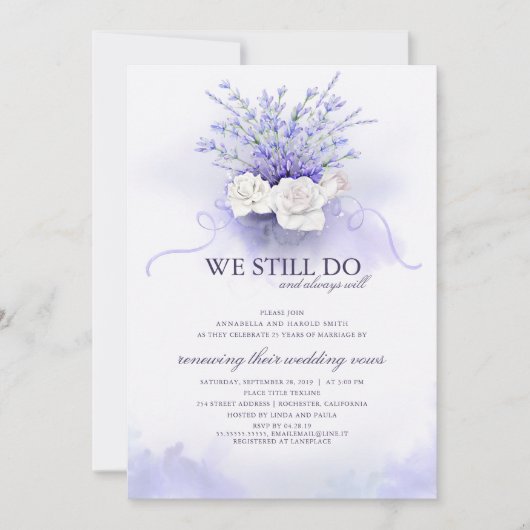 Paarse Lavenders "We doen nog steeds" bruiloft Jub Kaart (Voorkant)