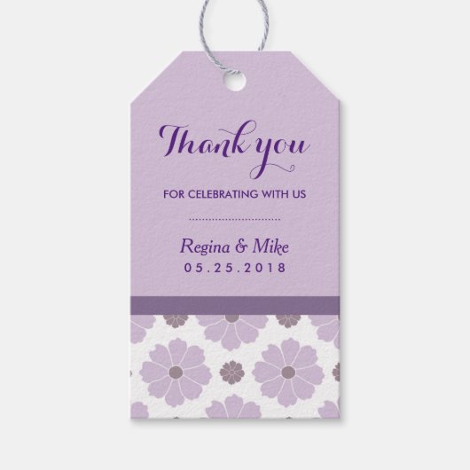 Paarse lavenderventilator Hartelijk dank voor Labe Cadeaulabel (Voorkant)