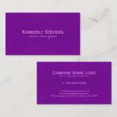 Paarse leder van Faux Kijk uit Visitekaartje (Voorkant / Achterkant)