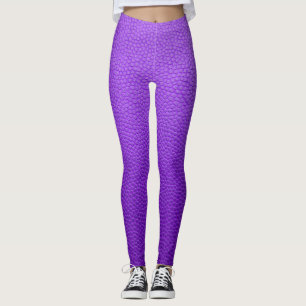 Paarse lederdrakenstijl leggings