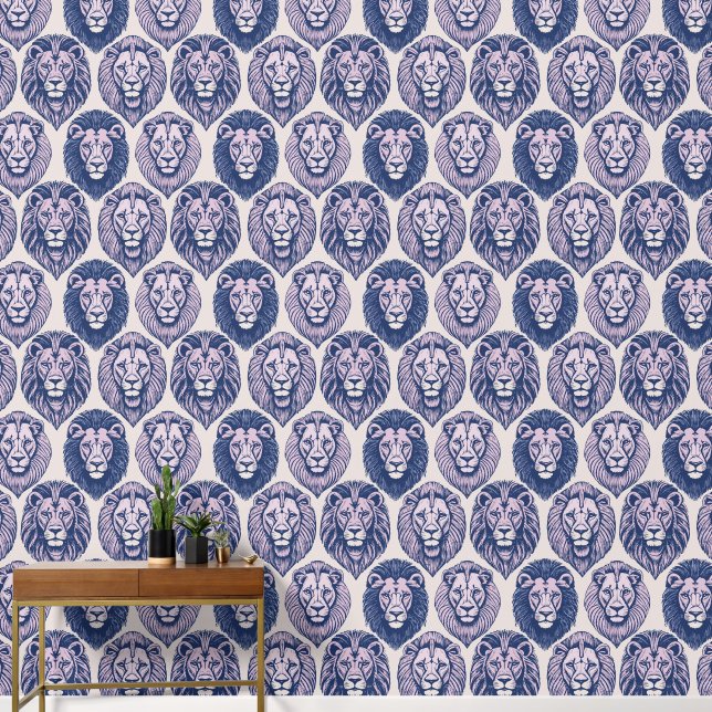 Paarse leeuwenkoppen behang (Hal)