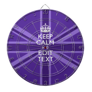 Paarse legance Keep Calm Jouw tekst Union Jack Dartbord