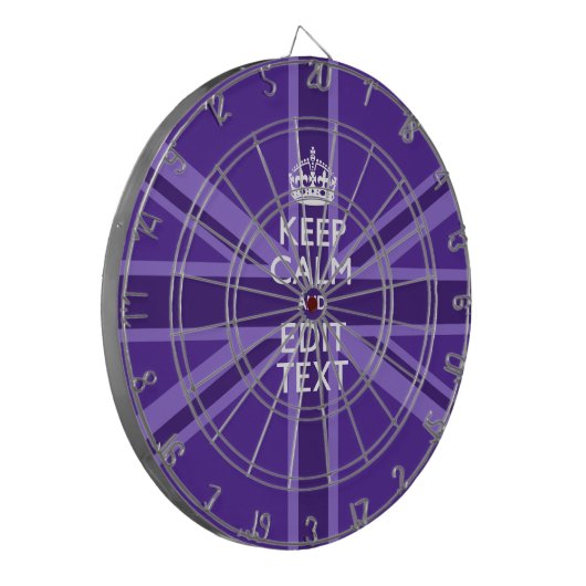 Paarse legance Keep Calm Jouw tekst Union Jack Dartbord (Voorkant Links)
