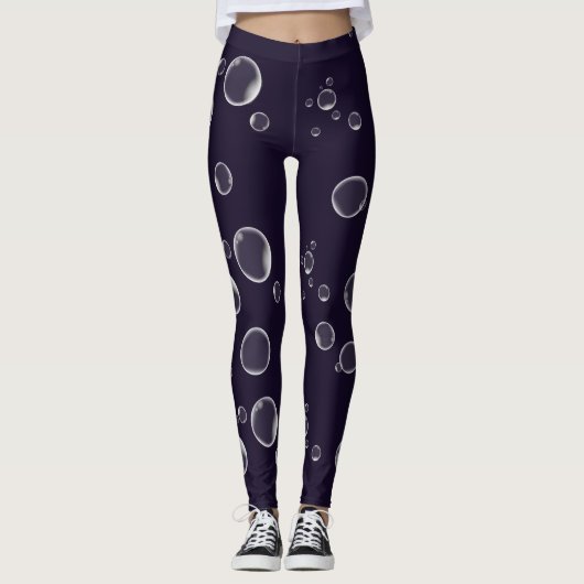 Paarse Leggings drijvende zeepbellen (Voorkant)