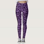 Paarse Leggings van het Leopard Pattern Dierenafdr (Voorkant)