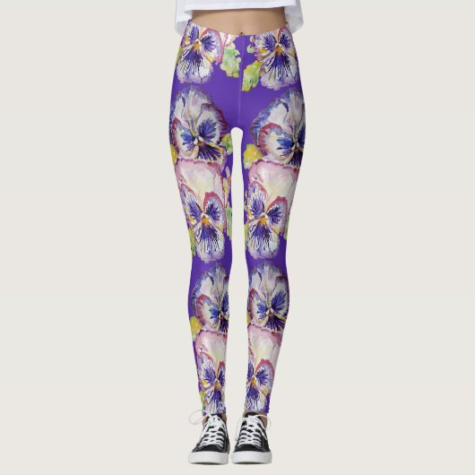 Paarse Leggings voor bloemen (Voorkant)