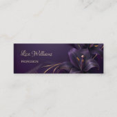 Paarse Lelies 3D Flowers Luxe Visitekaartje (Voorkant)